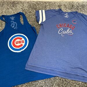 Chicago Cubs woman’s  Blue Chicago Cubs baseball tank and t shirt size large